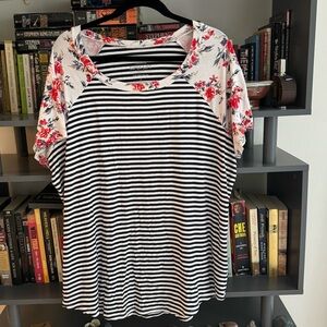 2 torrid Floral & stripes super soft knits